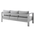 thumbnail image 4 of Modway Shore Tissu & Aluminium Extérieur Patio Canapé en Argent & Gris, 4 of 4