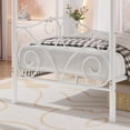 thumbnail image 6 of VECELO Twin Bed Frame, Canopy Bed with Metal Headboard and Footboard, No Box Spring Needed, White, 6 of 8