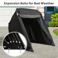 thumbnail image 4 of Motorcycle Storage Heavy Duty Motorcycle Shelter Shed Cover, Garage Tent Storage Shelter with Carry Bag, Black 136" x 54", 4 of 7