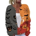 thumbnail image 2 of Halloween Sweaters for Women Novelty Pumpkin Bat Womens Sweaters Cardigan Knit Button Up Cropped Long Sleeve Fall Winter Fashion Comfy Cardigan Sweaters Red S, 2 of 7