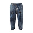 thumbnail image 5 of Tnhcen Women's High Waisted Denim Print Yoga Pants 7/8 Length Jeggings with Tummy Control, Booty Lifting & Star Pattern, Soft Stretchy Casual Athletic Leggings for Women S-3XL, 5 of 7