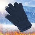 thumbnail image 2 of Gloves for Women Men Men Women Autumn Winter Knitted Padded Warm Wool Gloves Navy One Size, 2 of 6