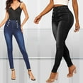 thumbnail image 7 of TAIAOJING Women's Skinny Jean High Waist Casual Jeans Trousers Trendy Double Multi Button Slim Fit Elastic Double High Waist Skinny Jeans, 7 of 7
