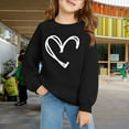 thumbnail image 2 of YunPes Kids Crewneck Fleece Pullover Tops Cute Heart Print Sweatshirts for Teen Girls Casual Cozy Tops Fall Winter Trendy Clothes, 2 of 6