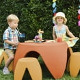 thumbnail image 5 of ECR4Kids Blossom Kids Toddler Indoor/Outdoor Plastic 36x18" Play Table, Orange, 5 of 7