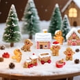 thumbnail image 6 of Christmas Gingerbread Miniature Scene Decor Set - 10 Pcs Festive Tabletop Ornaments for Holiday Parties, 6 of 7