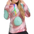 thumbnail image 5 of Yiaed Pastel Macarons Delight Print Womens Casual Hoodies Crew Neck Long Sleeve Sweatshirts With Pocket Pullover Tops Women's Hooded Sweatshirt-Medium, 5 of 5