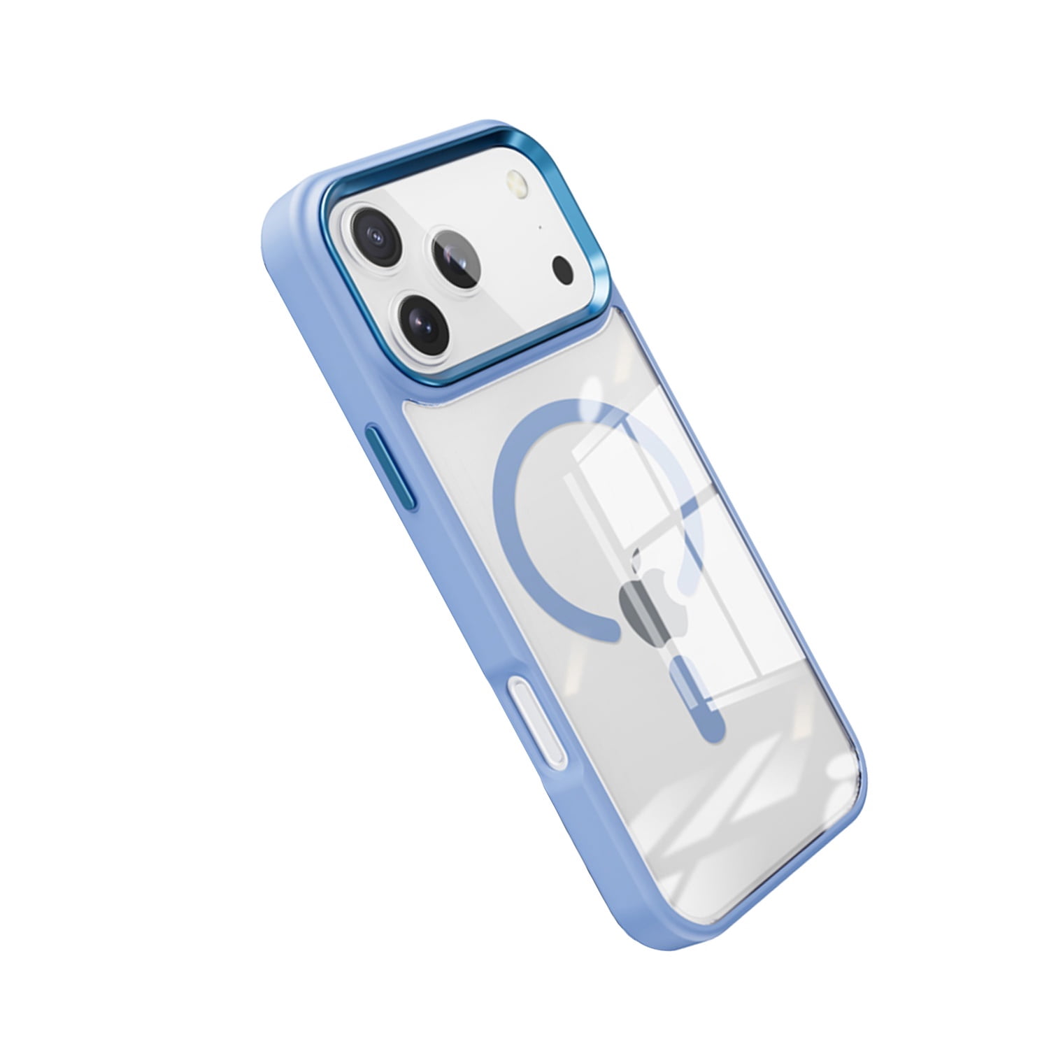 iPhone 17 Pro Max Metal Case with Wireless Charging Support - Blue