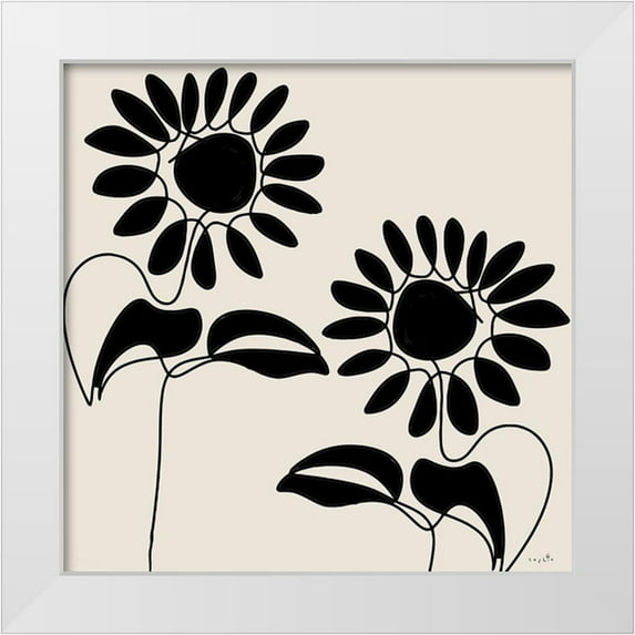Sophie 6 26x26 White Modern Wood Framed Museum Art Print Titled - Daisettes