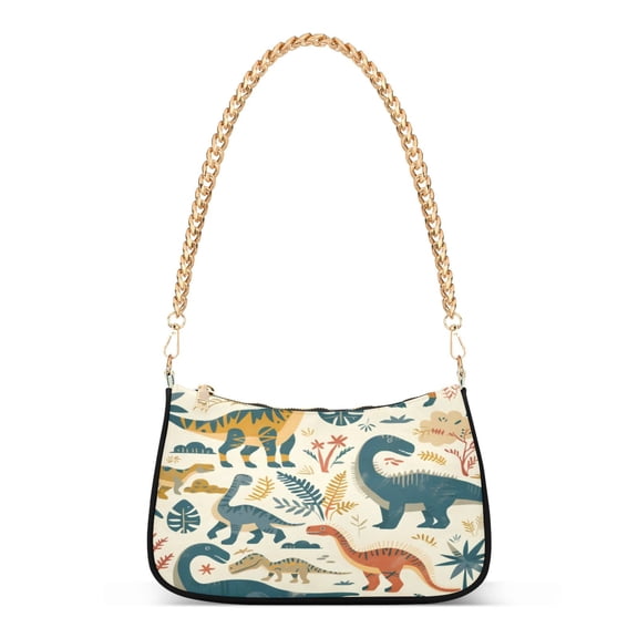 One Shoulder Chain Handbag 7.1x11x2.8in Women's Hobo Handbags Tote Handbags Shoulder Handbags Card Bag Cash Bag Key Bag Green Dinosaur