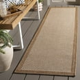thumbnail image 2 of SAFAVIEH Sisal All-Weather Dixie Bordered Indoor/Outdoor Runner Rug, Natural/Brown, 2'2" x 8', 2 of 12