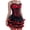 Red, variant on Grebrafan Gothic Polka DOTS Red Corset and Black Skirt with Red Trim Set L