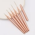 thumbnail image 2 of Pinceles para decoración de uñas ZEOHBETY Metallic, 5 unidades, delineador, oro rosa, 2 of 7