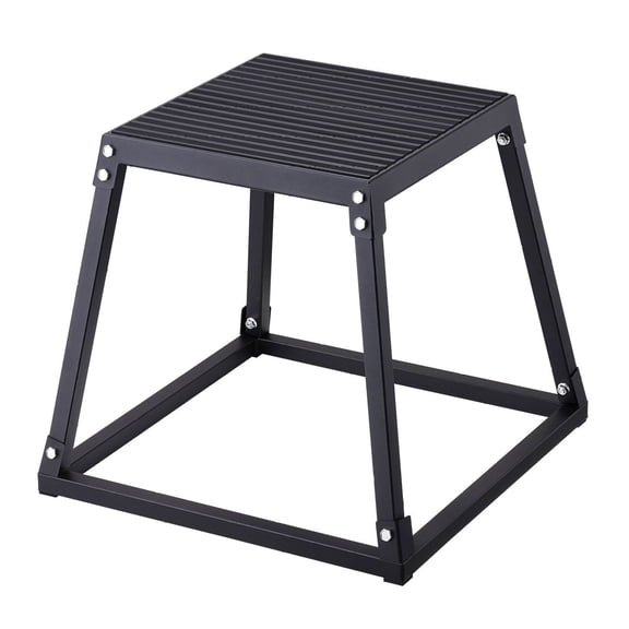18 Inch Plyometric Box, Steel Jump Platform - Anti-Slip Fitness Step Box for Gym & Home Training, Conditioning, Strength - Black
