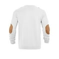 thumbnail image 7 of UAMVSH Long Sleeve Sweatshirts for Men Casual Oversized Crew Neck Pullover Tops Soft Vintage Tee Shirts with Elbow Patches(XX-Large,White), 7 of 7