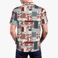 thumbnail image 6 of Wukai Patchwork In Country Style Men’s Polo Shirts,Quick-Dry Athletic Shirt,Classic Fit Shirts-X-Large, 6 of 8