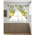 thumbnail image 4 of Summer Lemon Swag Curtains For Living Room/bedroom Yellow Fruits Teal Botanical Gnomes Swag Kitchen Curtain Valances For Windows Tier Topper Scalloped Curtain 2 Panels 72" W X 45" L, 4 of 6