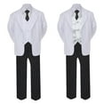 thumbnail image 2 of 6pc Boy Formal Necktie Black White Suit Set Satin Color Vest Baby Sm-20 Teen, 2 of 3