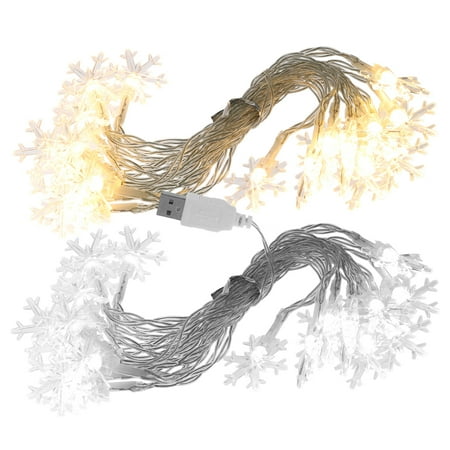 

BESTONZON 2pcs Snowflake Light Usb/battery Powered Fairy Light 20-led Party Decoration