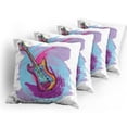 thumbnail image 5 of Ambesonne Music Throw Pillow Cover 4 Pack, Hand Drawn Guitar Grunge, 16", Pink Purple Blue, 5 of 7
