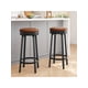 thumbnail image 1 of Qinaqin 2 PCS Set de 4 PU Cuero Upholstered 360 Profundidadgrees Swivel Counter Altura Bar Stools con Metálico Footrests Mid Century Moderno Style para Hogar Kitchen cm de, 1 of 7