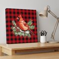 thumbnail image 4 of Ships Next Day Canvas Wall Art 16"x16", Christmas Cardinal Birds Wood Framed Canvas Print Painting, Buffalo Checker Xmas Pine Tree Ready to Hang Picture Wall Decor for Home Bedroom Kitchen Office, 4 of 9