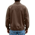 thumbnail image 3 of Kixjoy Long Sleeve Polo Shirts for Men Oversized Button Down Polo Shirts Collared Soild Fall Pullover Casual Thermal Lightweight Men's Clothing, Brown M, 3 of 3