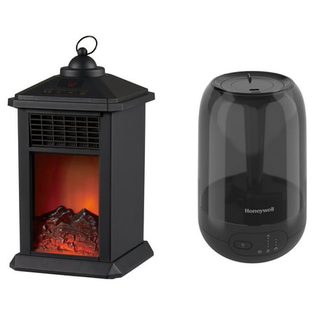 

WEWARM Electric Ceramic Desktop Lantern Fireplace and Honeywell Ultra Plus Cool Mist Humidifier for Large Rooms HUL565B Black