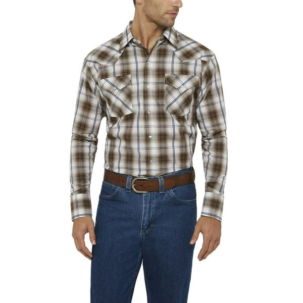 Ely Cattleman - Ely Cattleman Mens Long Sleeve Plaid Western Shirt ...