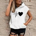 thumbnail image 2 of WEIYLL Tops Women Plus Size Loose Letter Print Hooded Sweat Short Sleeve White Top Sizes XXL, 2 of 7