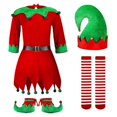 thumbnail image 1 of Navidad lindo sombrero de elfo rojo niñas vestido niños ropa conjuntos Navidad carnaval fiesta niños Cosplay rendimiento disfraces 90-160CM150cm (9-10T) Gao Jinjia LED, 1 of 2