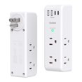 thumbnail image 1 of 2 Pack Surge Protector Outlet Extender with Rotating Plug, 6 AC Multi Plug with 3 USB Ports (1 USB C), 1800 J, 3-Sided S, 1 of 7