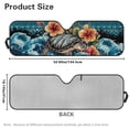 thumbnail image 3 of POLERO Tropical Car Windshield Sun Shade, Tribal Sea Turtle Hibiscus Universal Car Sunshade for ORV Front Windshield, Blocks Heat and Sun Foldable 52.95x16.14 Inch, 3 of 7