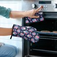 thumbnail image 2 of Pioneer Flower Floral Print Pattern 1-Pack Oven Mitts Set, Heat Resistant Kitchen Gloves, 7.7" X 12", 2 of 6