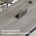 thumbnail image 3 of IBF 60” Grey Computer Office Desk, Modern Large Gray Office Desk for Home, Industrial Long Wood Metal Pc Work Writing Desks, Farmhouse Simple Study Executive Computer Table with Storage, Light Grey, 3 of 9