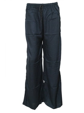 Mogul Women Hippie Pants, Lounging Pants, Black Palazzo Loose Comfy Soft Trousers Solid Black Yoga Pants SM