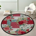 thumbnail image 3 of GZHJMY Vintage Flower 60In Round Rugs for Living Room, Non-Slip Coral Velvet Long Runner Rugs, Washable Water Absorbent Mat Carpet for Bedroom Kitchen Kids Room, 3 of 6