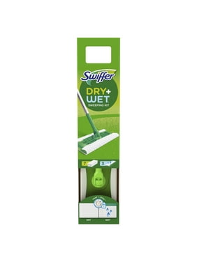 Swiffer Sweeper 2-in-1, Dry and Wet Multi Surface Floor Cleaner and Broom, Sweep and Mop Starter Kit
