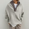 thumbnail image 2 of sususu Mens Plain Hoodies Pullover Knitted Design Hooded Sweatshirt For Comfort And Style For Casual Wear And Outdoor Activities,Grey,XXXL, 2 of 5