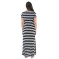 thumbnail image 3 of Just Love Womens Stripe Maxi Dress Knit Jersey T-Shirt Dress for Women (Black Stripe, Small), 3 of 3