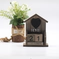 thumbnail image 4 of Flmtop 1 Set Small House Shape Calendar Retro Wood Old Classic Style Desk Calendar Home Decoration, 4 of 8