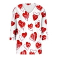 thumbnail image 4 of Women's Tops T-Shirts Graphic Print Three Quarter Sleeve Blouse Tees, 4 of 4