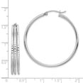 thumbnail image 2 of Auriga Fine Jewelry 925 Sterling Silver Rhodium Plated Textured Fancy Hoop Earrings for Women, 2 of 7