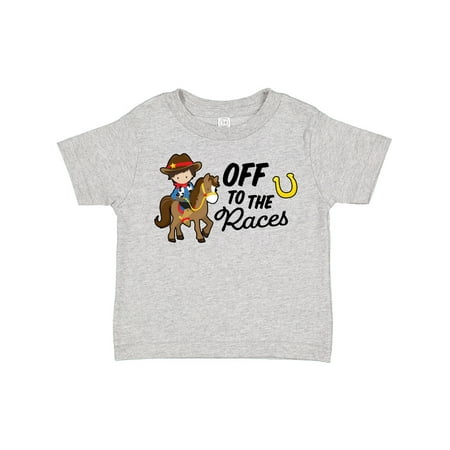 

Inktastic Off to the Races with Cowboy on Horse Gift Toddler Boy Girl T-Shirt