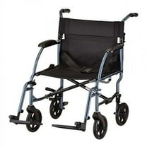 ULTRA LIGHTWEIGHT TRANSPORT CHAIR - 19" WITH SWING AWAY FOOTREST - BLUE