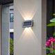 thumbnail image 4 of Wosthever Solar 4 LED Luz de pared exterior Arriba y abajo Decoración luminosa Paisaje Patio trasero Balcón Lámpara con que funciona Iluminación y accesorios, 4 of 6