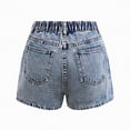 thumbnail image 4 of mgoYE Girl's High Waist Denim Skort 12-16T Button Front Split Elastic Waist Summer Casual Jean Skirt Shorts(Light Blue,15-16 Years), 4 of 9