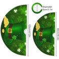 thumbnail image 3 of 35.4" St. Patrick''s Day Christmas Tree Skirt,Shamrock Green Clover Leaves Leprechaun Hat Horseshoes Beer Rainbow Candy Suede Xmas Tree Skir Suitable for St. Patrick''s Day Holiday Party Decorat, 3 of 6