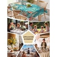 thumbnail image 6 of Brown Sea Turtle Coastal Tablecloth Rectangle Table Cloth 60x102, Waterproof Tablecloth Outdoor Table Cloth, Teal Summer Beach Coral Nautical Washable Table Cover for Kitchen Dinning Party, 6 of 8