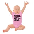 thumbnail image 3 of Worlds Okayest Cousin Family Relative Romper Boys or Girls Infant Baby Brisco Brands NB, 3 of 6